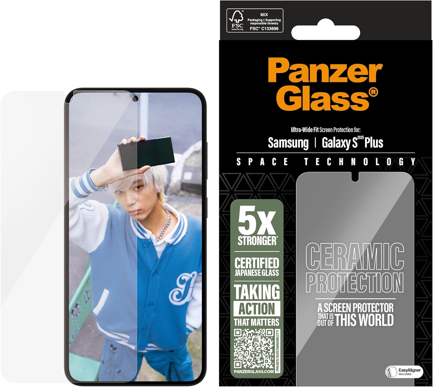 Panzerglass - Ceramic Screen Protector Samsung Galaxy S 2025 Plus - Ultra-Wide Fit