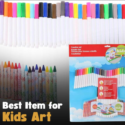 Edco Topwrite - Set di 65 pastelli colorati e pennarelli