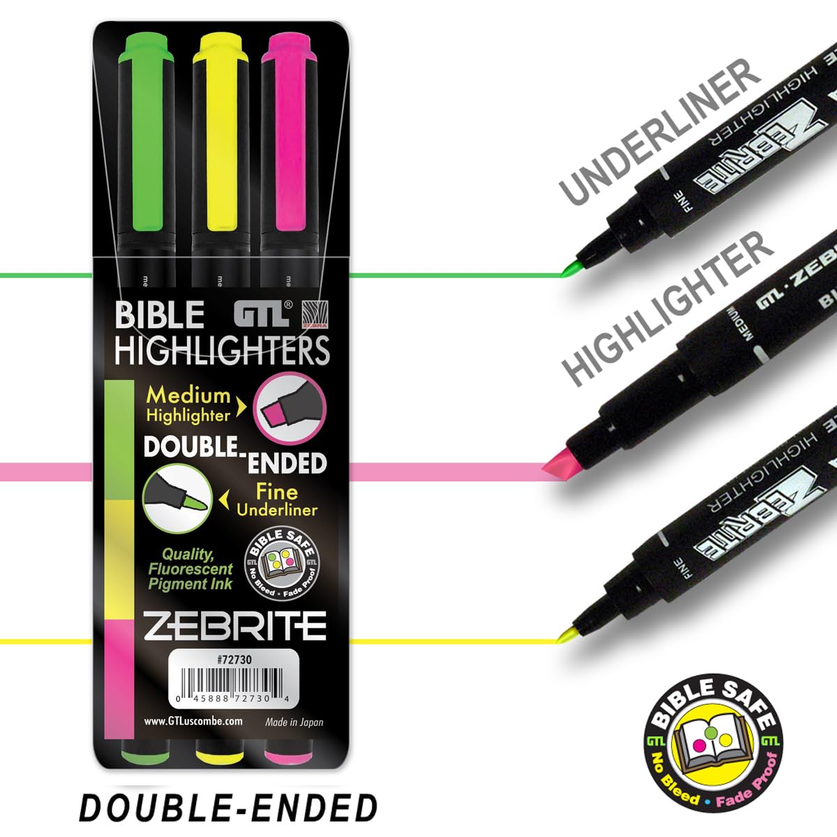 Zebrite High Lighters Set of 3