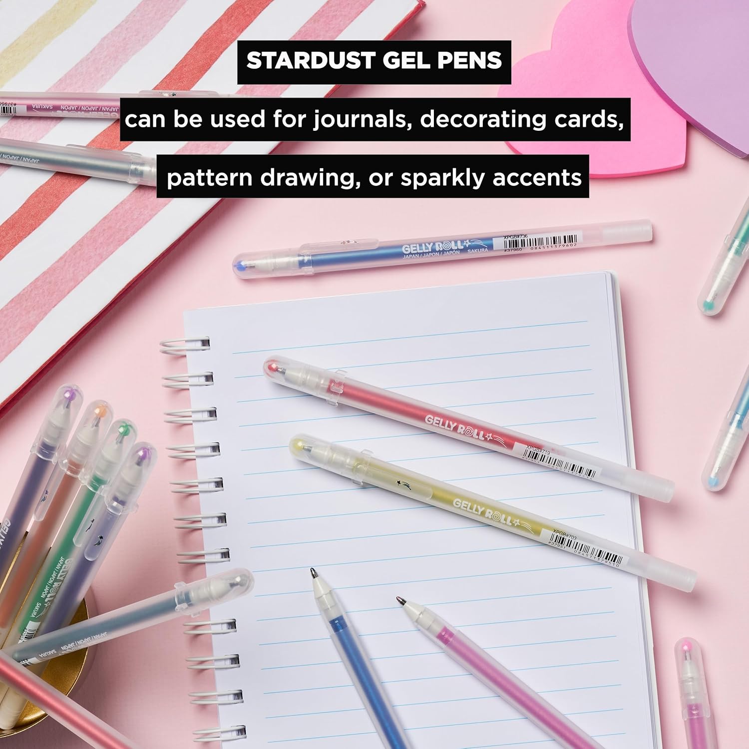 Sakura 37379 - Paquete de 5 bolígrafos de tinta de gel Gelly Roll de punta fina, Stardust 6-pc Galaxy, Unidad