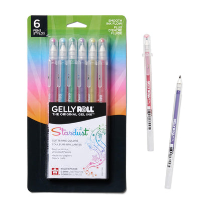 Sakura 37379 - Paquete de 5 bolígrafos de tinta de gel Gelly Roll de punta fina, Stardust 6-pc Galaxy, Unidad