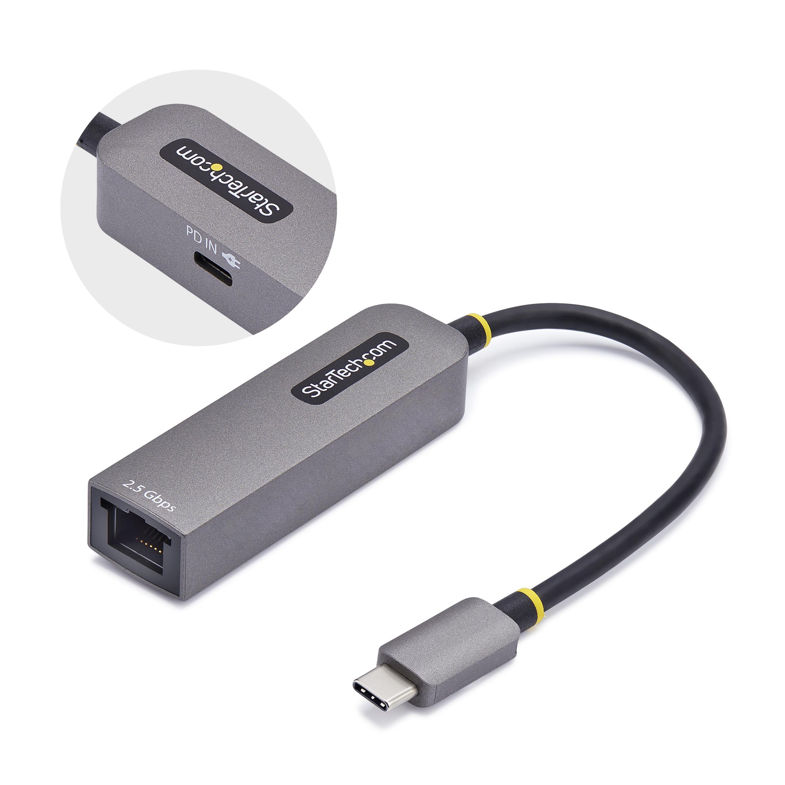 StarTech.com Adaptador de Red USB Tipo C a Ethernet - Adaptador de Red Externo USB-C a RJ45 2,5/1Gb - USB 3.1 - PD 100W