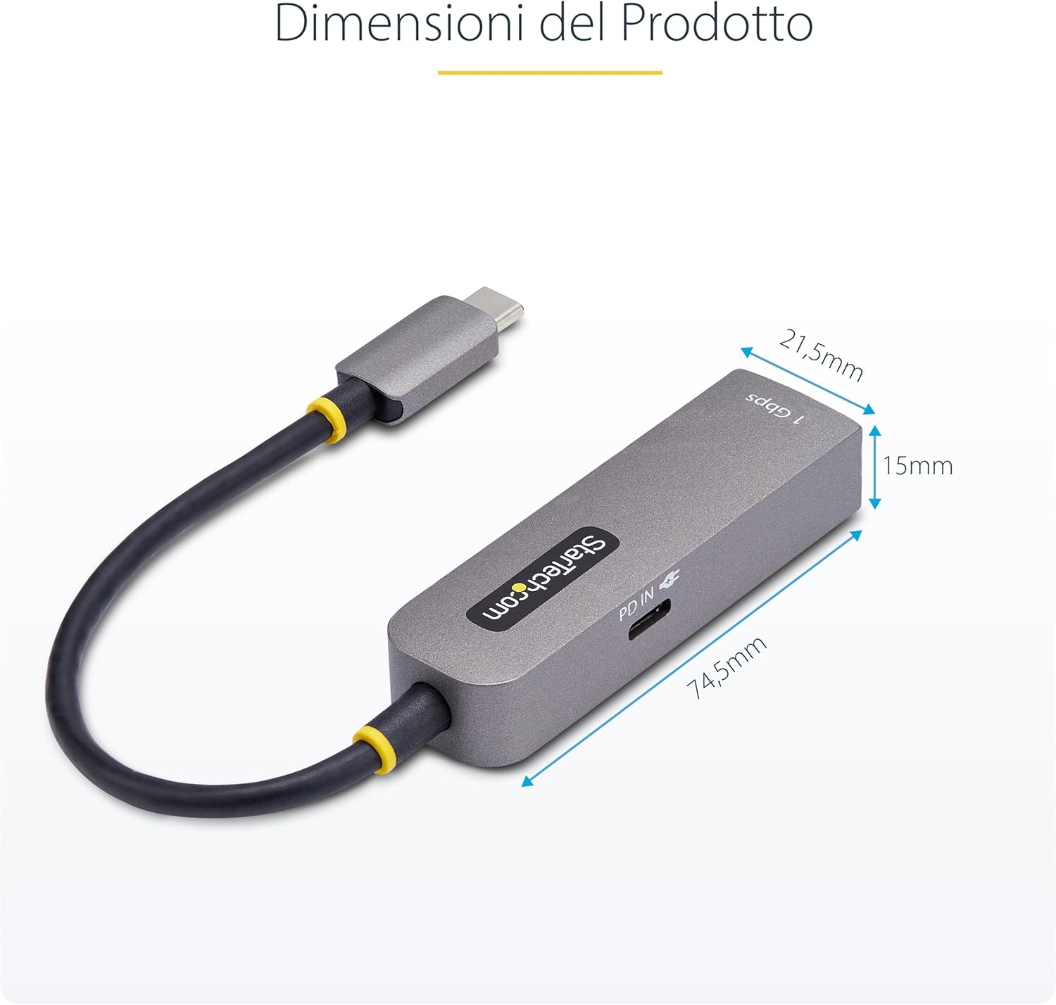 StarTech.com Adaptador de Red USB Tipo C a Ethernet - Adaptador de Red Externo USB-C a RJ45 1Gb - USB 3.1 - PD 100W - Win Mac