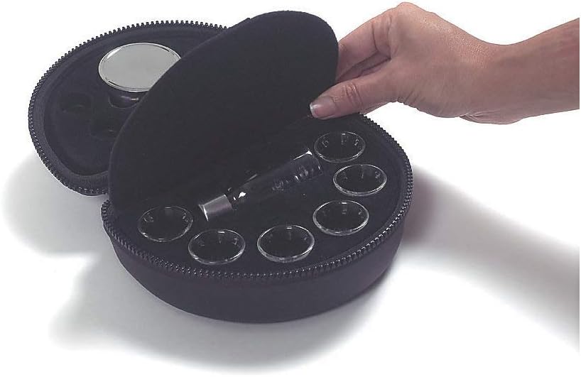 The Deluxe - Juego portátil de comunión (con recipiente para jugos, recipiente para pan de acero inoxidable y 6 vasos de comunión