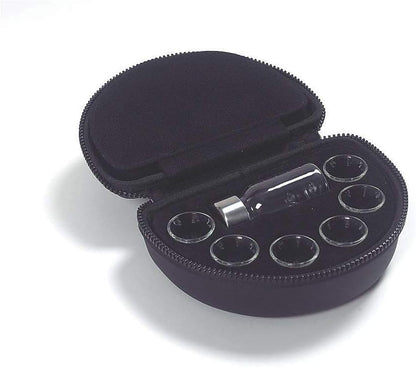 The Deluxe - Juego portátil de comunión (con recipiente para jugos, recipiente para pan de acero inoxidable y 6 vasos de comunión