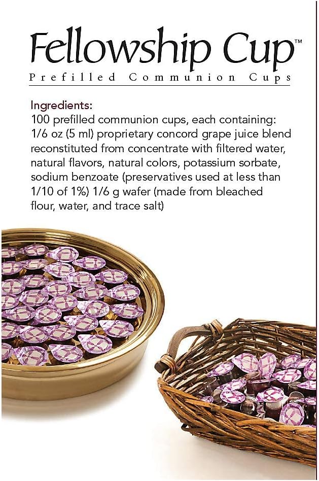 Fellowship cup,Prefilled communion cups juice/wafer-100 cups (net wt.1.62 lb) by BROADMAN CHURCH SUPPLIES