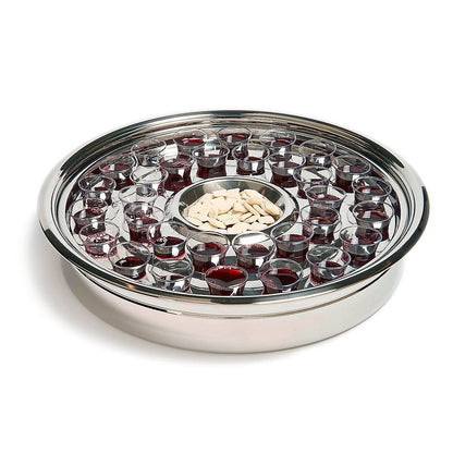 Broadman Church Supplies RemembranceWare Communion One Pass Tray & Disk, Silver