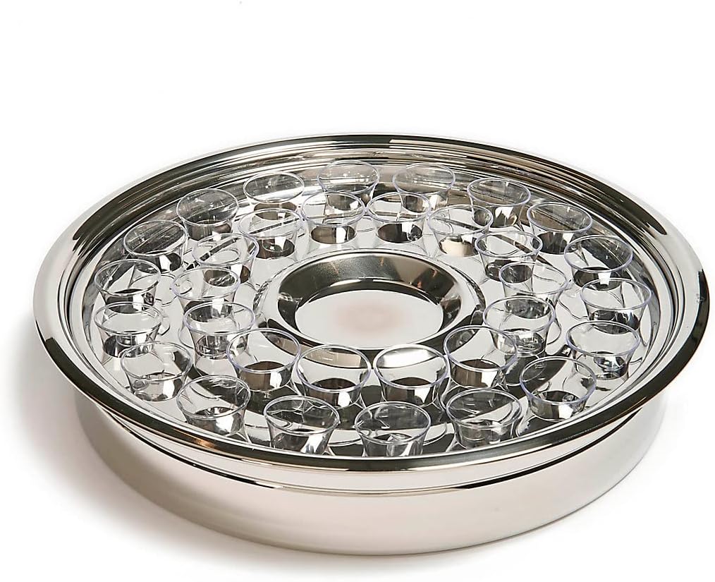 Broadman Church Supplies RemembranceWare Communion One Pass Tray & Disk, Silver
