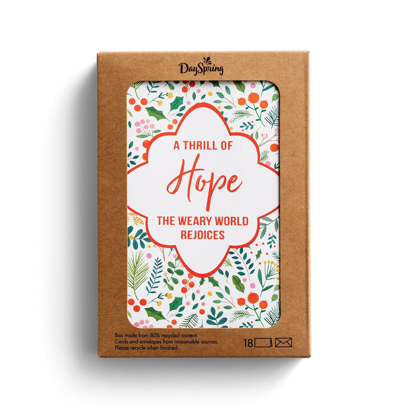 DaySpring - Thrill of Hope Good Steward Christmas Cards - 18 Christmas Boxed Cards with White Envelopes, KJV (J6343