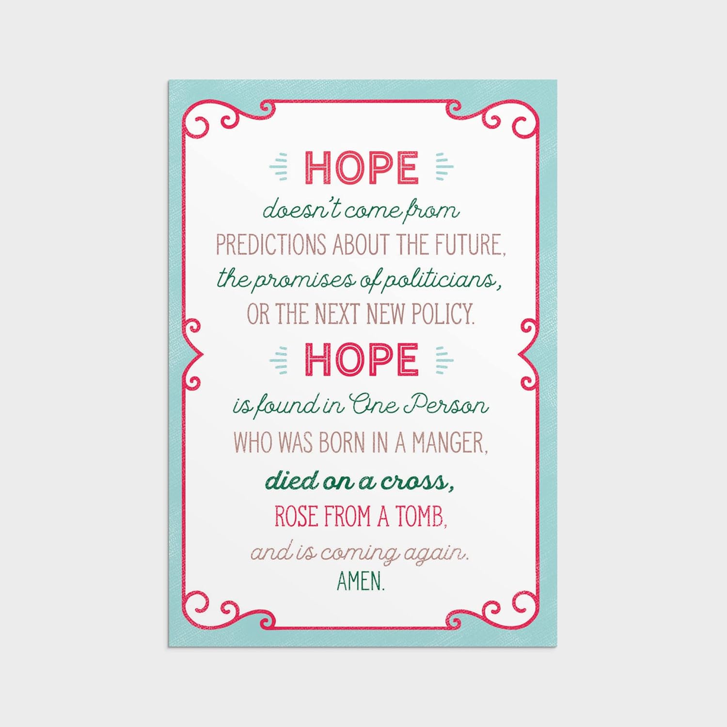DaySpring - Hope Good Steward Christmas Cards - 18 Christmas Boxed Cards with White Envelopes, CSB (J6344