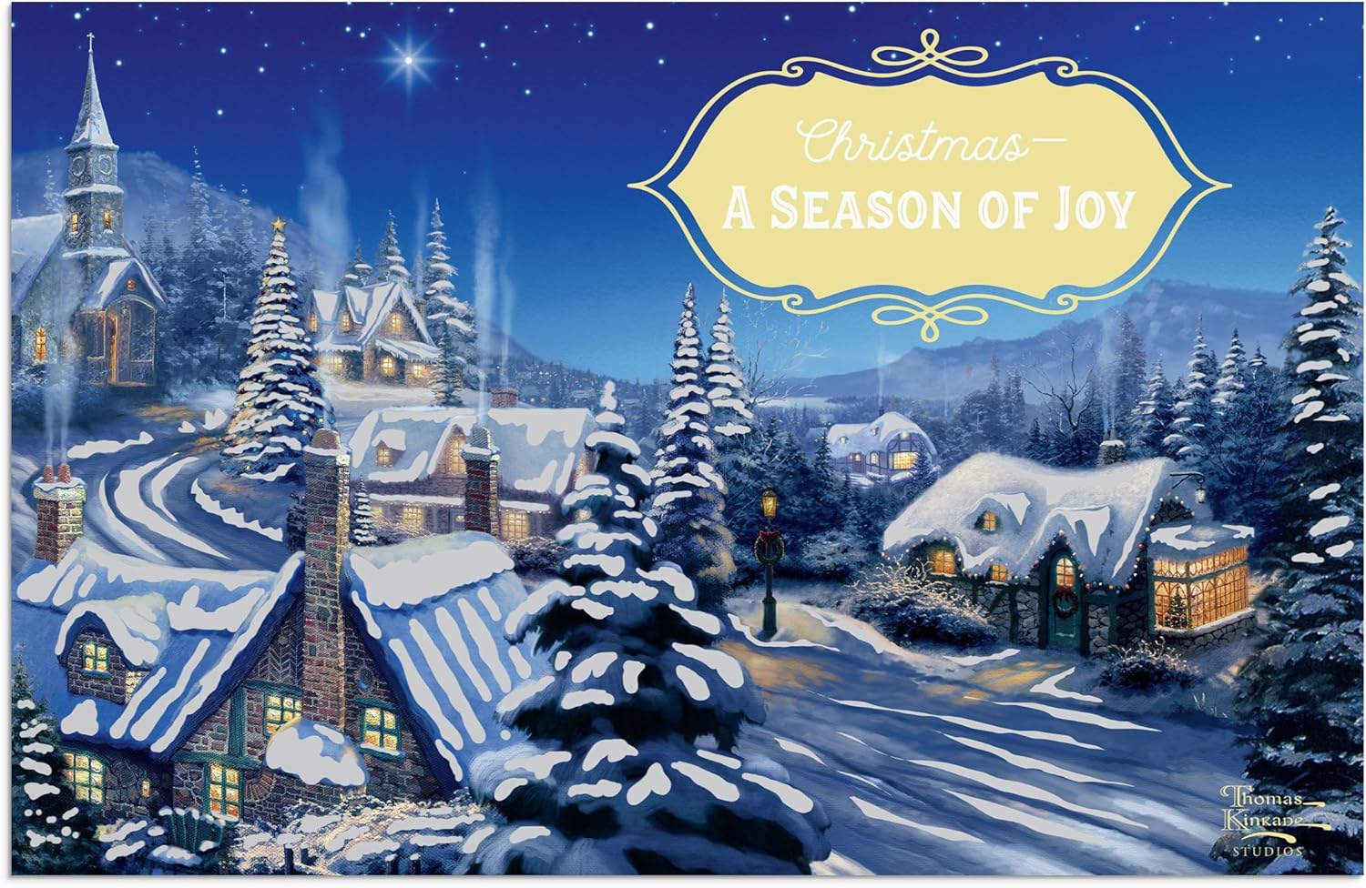 DaySpring - Thomas Kinkade - Una temporada de alegría - 18 tarjetas de Navidad en caja (J6351