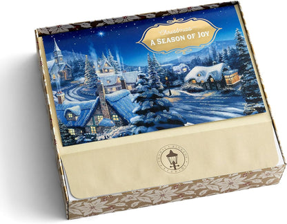 DaySpring - Thomas Kinkade - Una temporada de alegría - 18 tarjetas de Navidad en caja (J6351