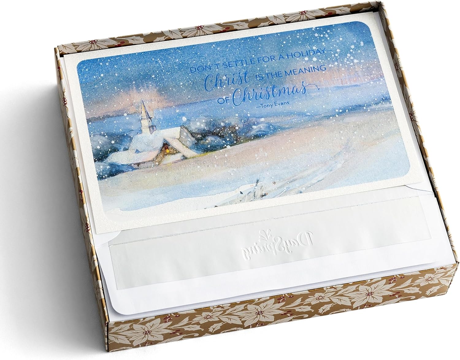 DaySpring - Tony Evans - Cristo es el significado - Tarjetas inspiradoras de Navidad - 18 tarjetas y sobres en caja, CSB (J6352