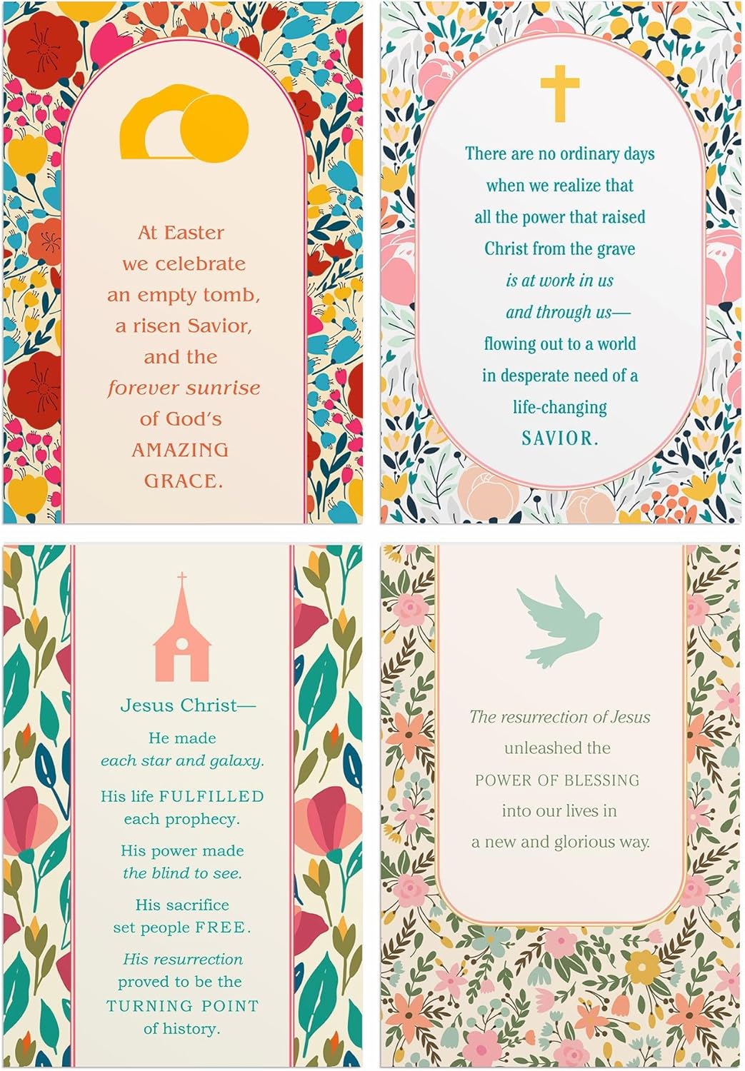 Dayspring - Resurrection of Jesus Easter - King James Version - 4 Design Assortment with Scripture - 12 Boxed Easter Cards & Envelopes (J7580