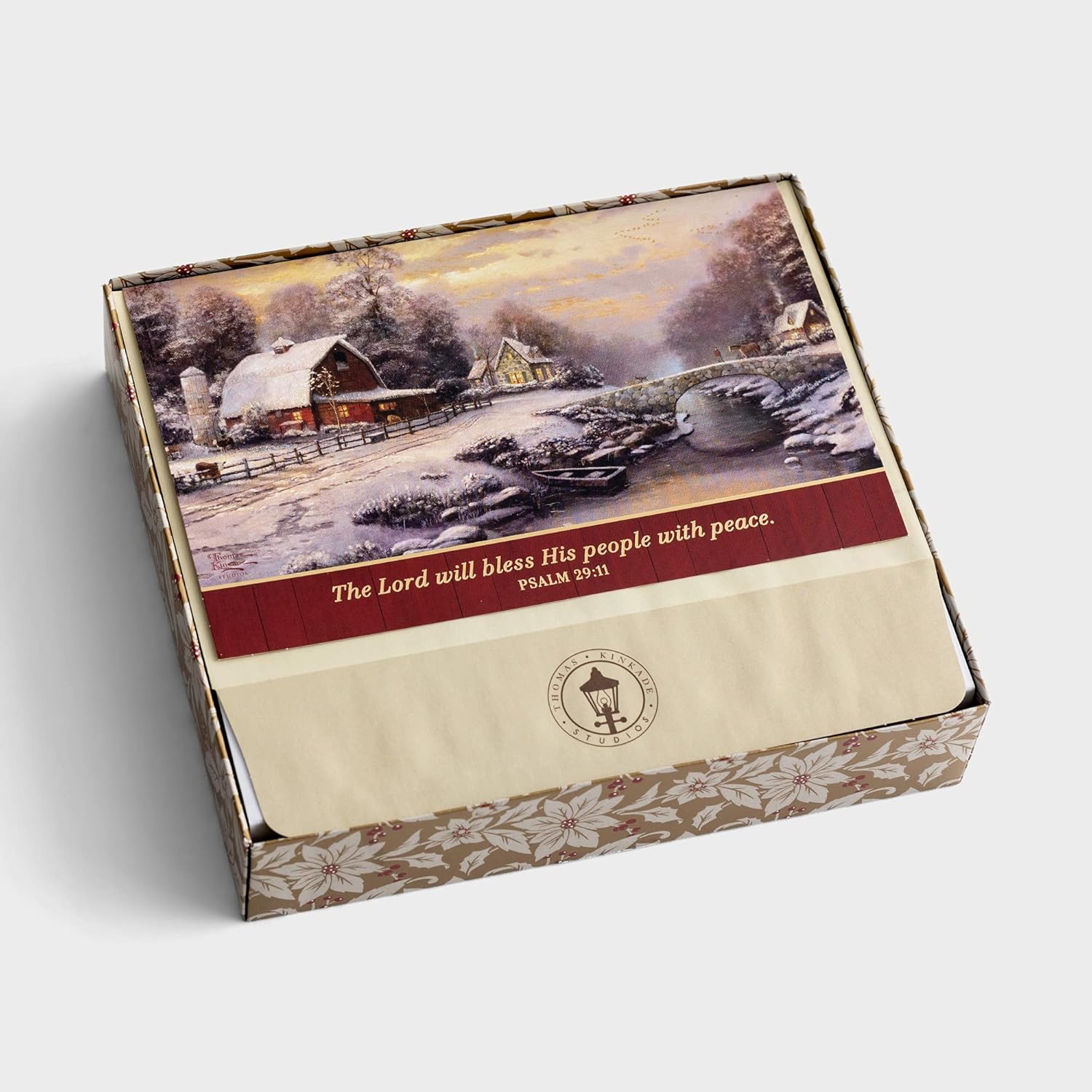 DaySpring - Thomas Kinkade - The Lord Will Bless His People - 18 Christmas Boxed Cards and Envelopes (J3159), Multi