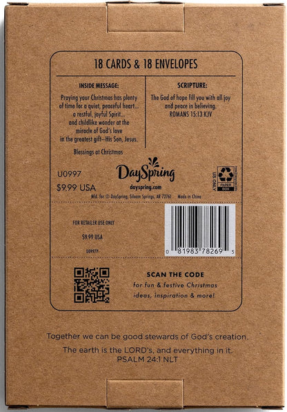 DaySpring - A Peaceful Christmas for You - 18 Christmas Boxed Cards and Envelopes, KJV (U0997