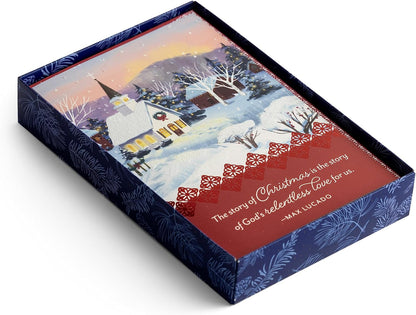 DaySpring - Max Lucado - The Story of Christmas - Christmas Village - 18 Christmas Boxed Cards and Envelopes, NCV (U1007