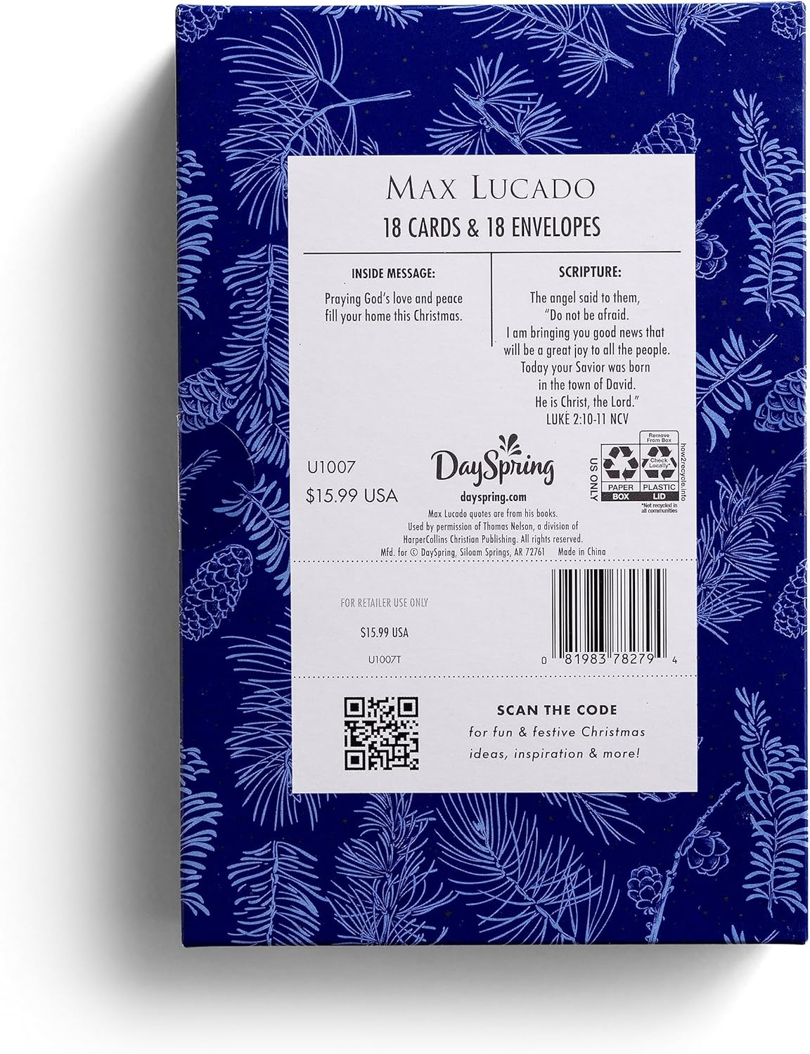 DaySpring - Max Lucado - The Story of Christmas - Christmas Village - 18 Christmas Boxed Cards and Envelopes, NCV (U1007