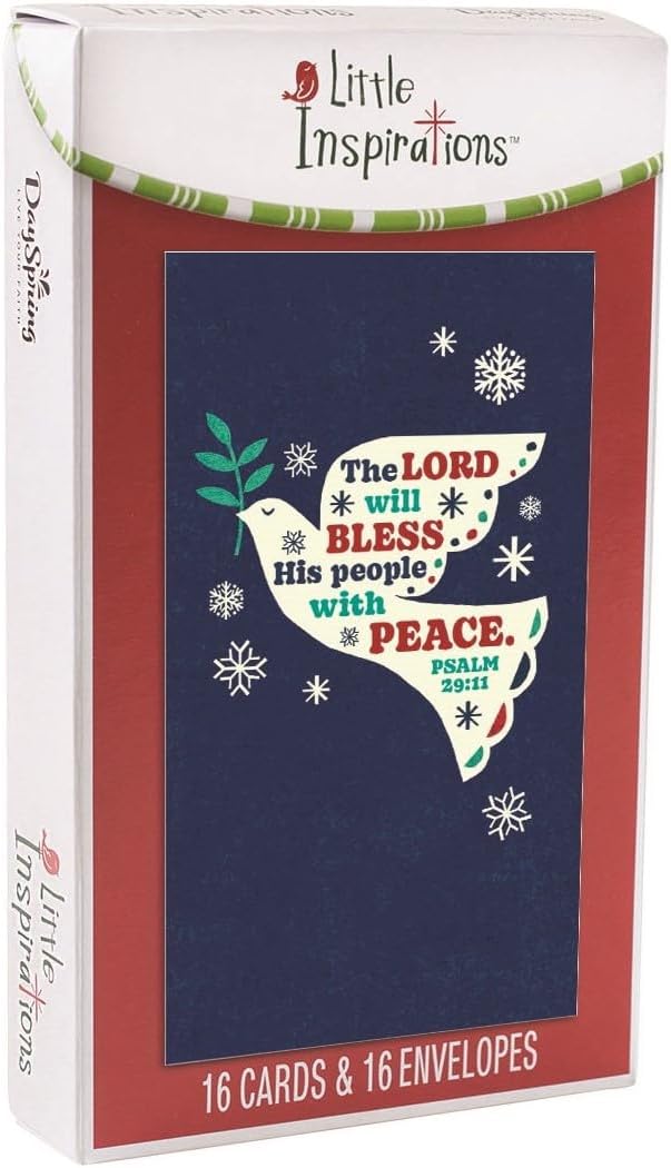 DaySpring - Little Inspirations - Bless With Peace - 16 Christmas Boxed Cards, KJV