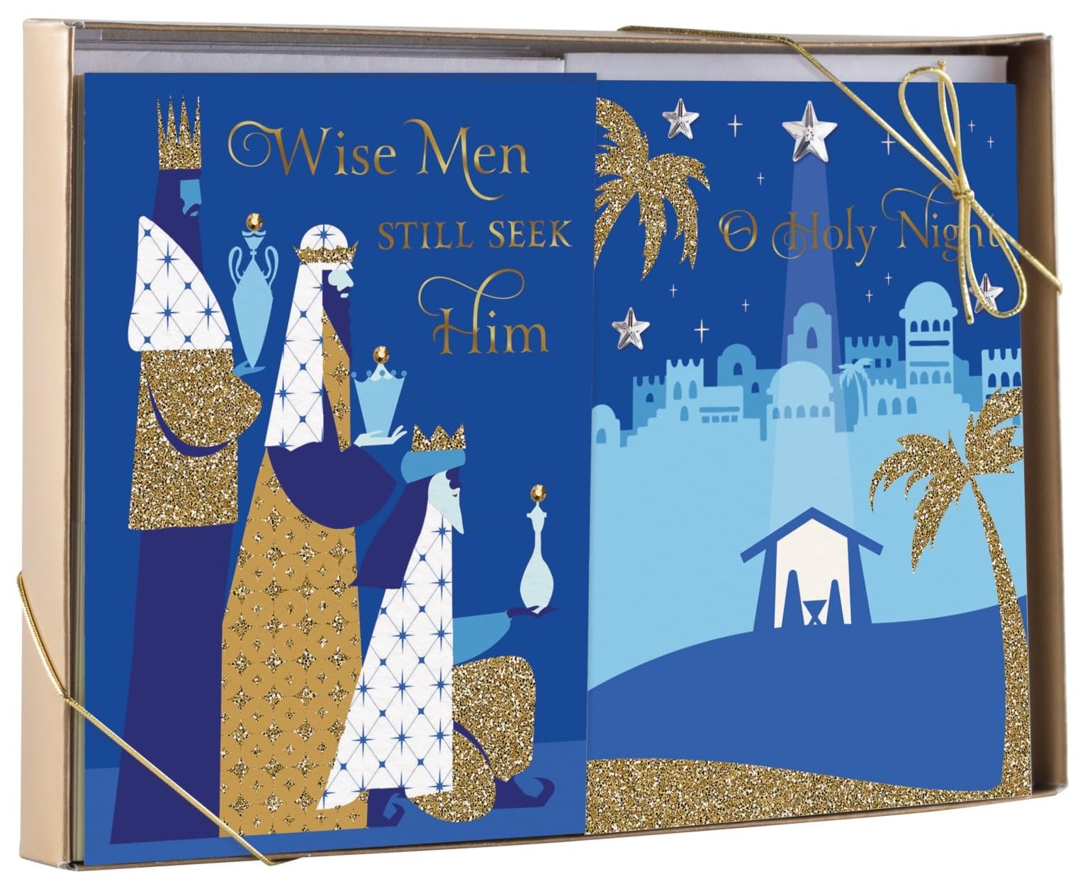 DaySpring - O Holy Night Dual Pack - 2 Design Assortment with Scripture - 24 Christmas Boxed Cards and Envelopes