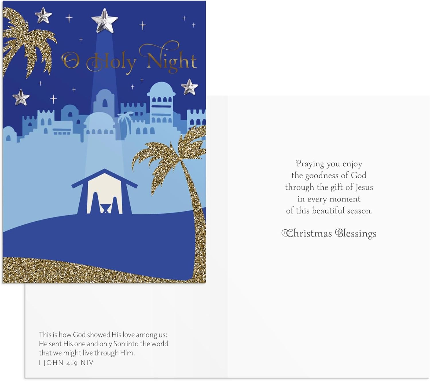 DaySpring - O Holy Night Dual Pack - 2 Design Assortment with Scripture - 24 Christmas Boxed Cards and Envelopes