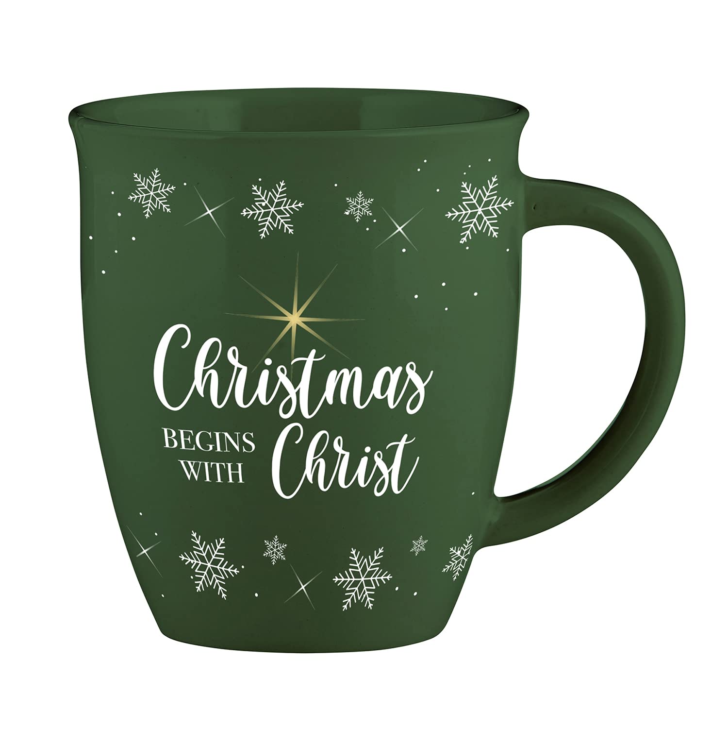 Creative Brands Faithworks Collection Ceramic Coffee Mug/Cup, 12-Ounce, Christmas Begins With Christ
