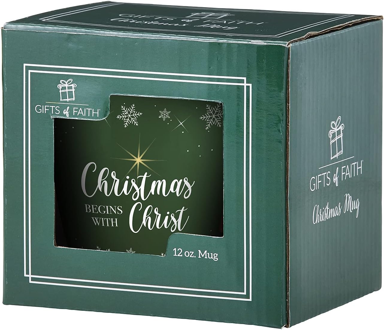 Creative Brands Faithworks Collection Ceramic Coffee Mug/Cup, 12-Ounce, Christmas Begins With Christ