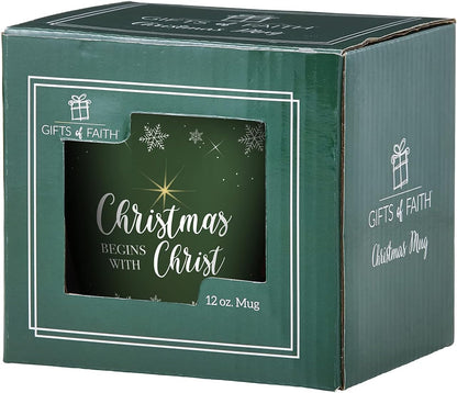 Creative Brands Faithworks Collection Ceramic Coffee Mug/Cup, 12-Ounce, Christmas Begins With Christ