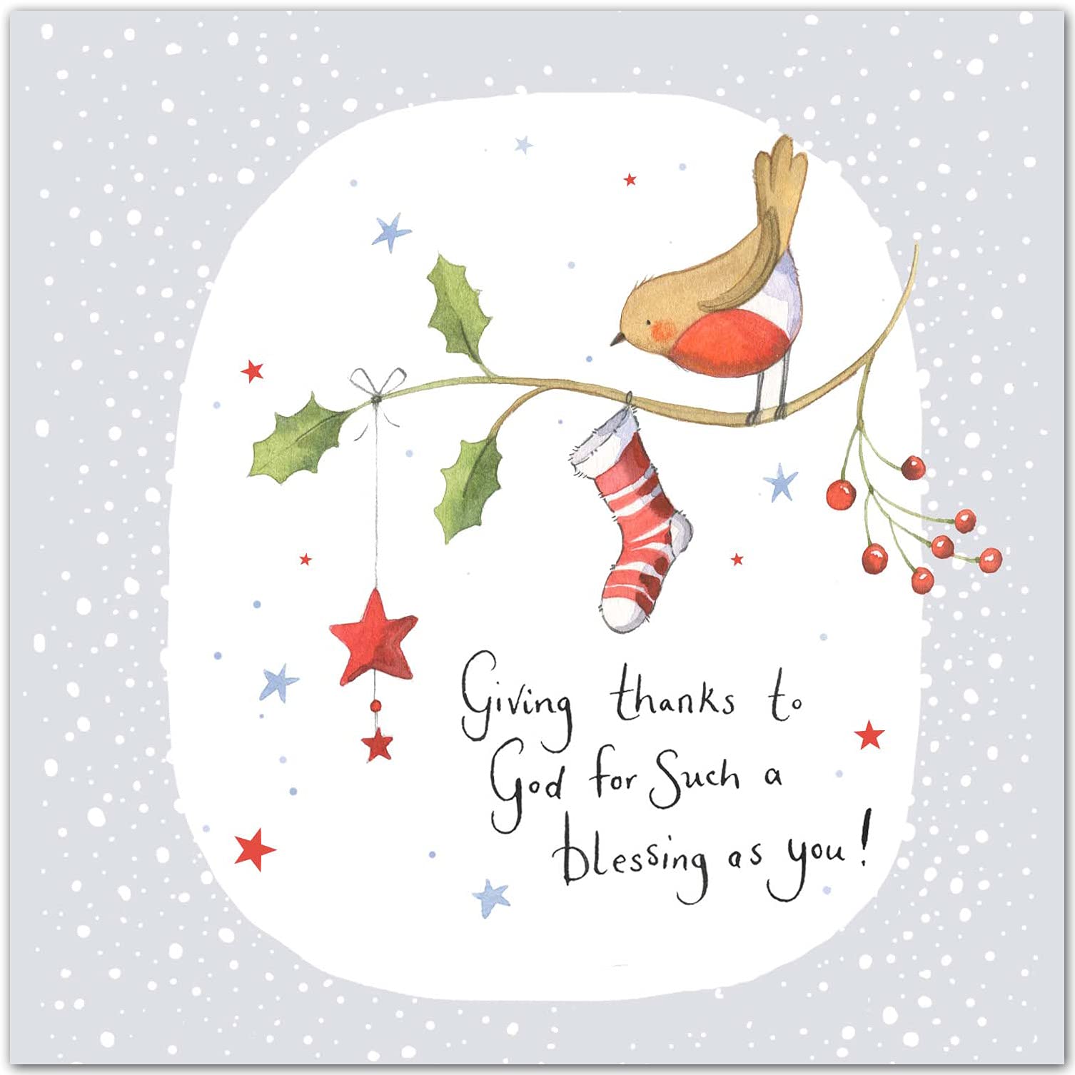 20 Christian Religious Christmas Bible Verse Cards of one design "Blessing" - 20 Christmas holiday cards with scripture - supporting missionary charity work