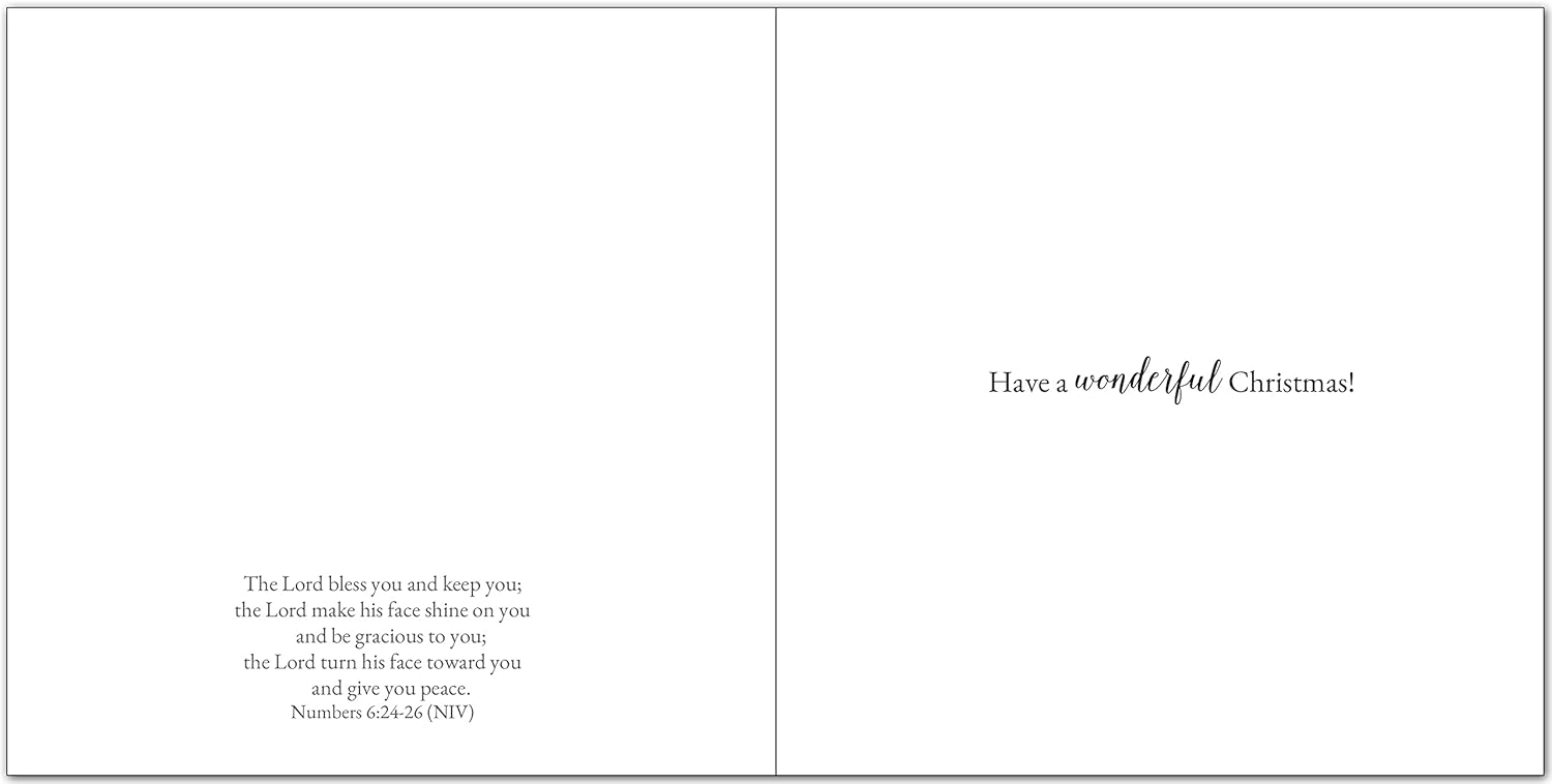 20 Christian Religious Christmas Bible Verse Cards of one design "Blessing" - 20 Christmas holiday cards with scripture - supporting missionary charity work