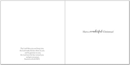 20 Christian Religious Christmas Bible Verse Cards of one design "Blessing" - 20 Christmas holiday cards with scripture - supporting missionary charity work