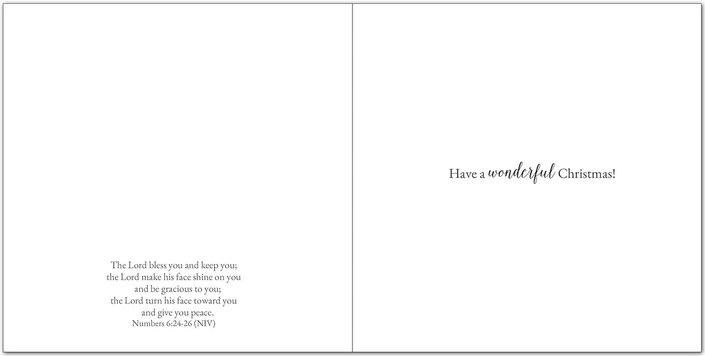 20 Christian Religious Christmas Bible Verse Cards of one design "Blessing" - 20 Christmas holiday cards with scripture - supporting missionary charity work