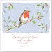 20 Christian Religious Christmas Bible Verse Cards of one design "Winter Robin" - 20 Christmas holiday cards with scripture - supporting missionary charity work