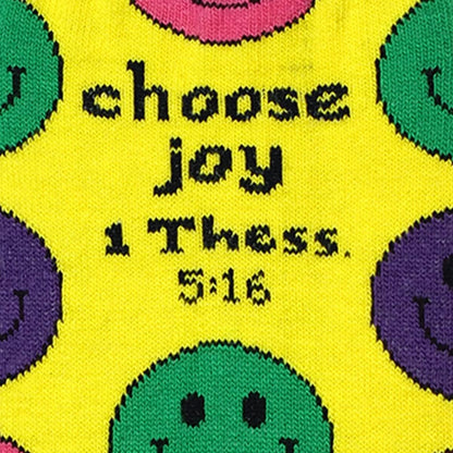 Kerusso Adult Ankle Socks - Choose Joy - Yellow - One Size Fits Most, Yellow, One Size