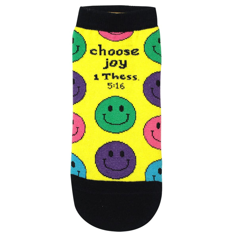 Kerusso Adult Ankle Socks - Choose Joy - Yellow - One Size Fits Most, Yellow, One Size