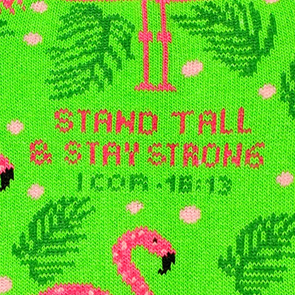 Kerusso Adult Ankle Socks - Flamingos - Green - One Size Fits Most, Green, One Size