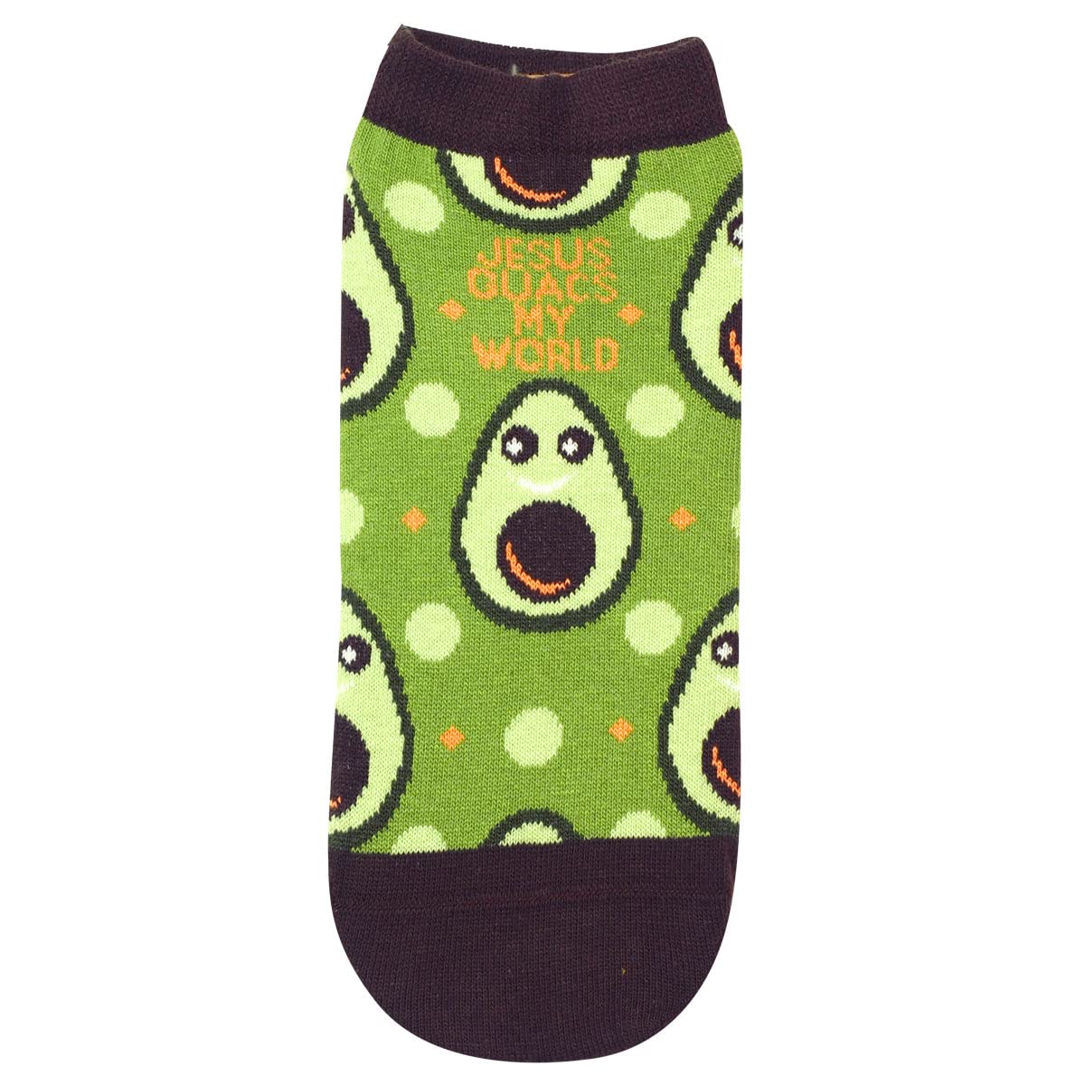 Kerusso Adult Ankle Socks - Jesus Guacs My World - Green - One Size Fits Most, Green, One Size