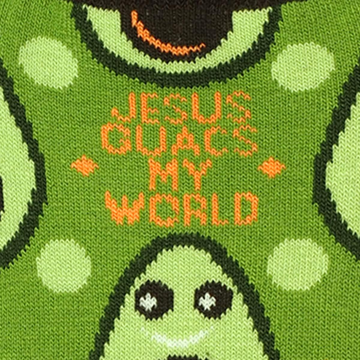 Kerusso Adult Ankle Socks - Jesus Guacs My World - Green - One Size Fits Most, Green, One Size