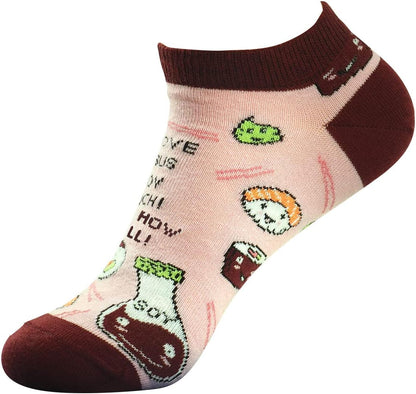 Kerusso Adult Ankle Socks - Sushi - Pink - One Size Fits Most, Pink, One Size