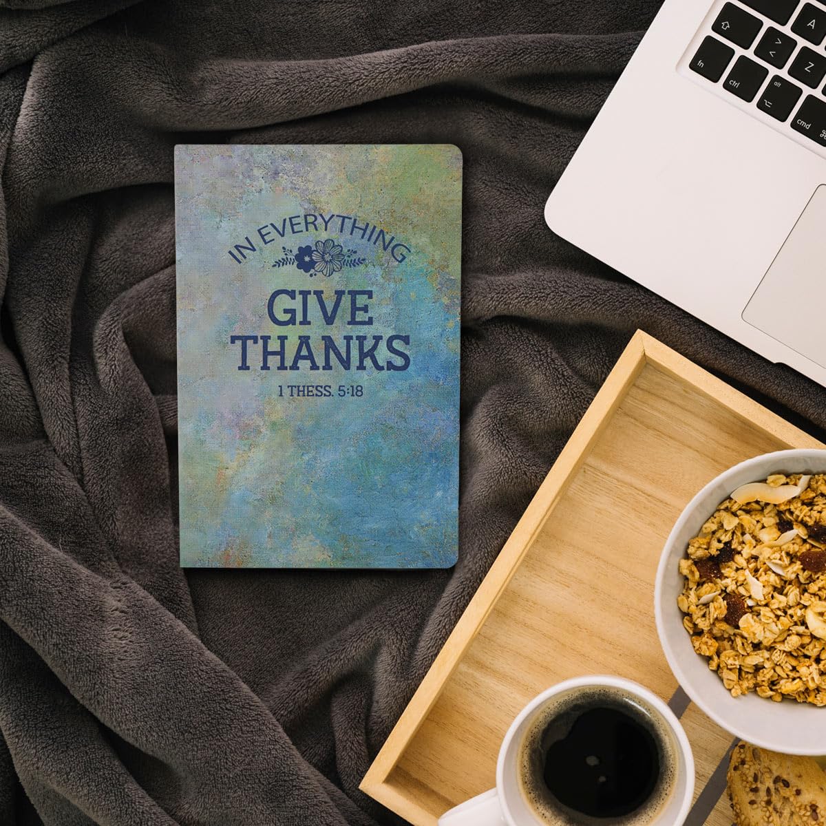 Kerusso In Everything Give Thanks, 1 Thess. 5:18, Blue 8 x 5.5 Inches Paper/Hardboard Women's Notebook Journal