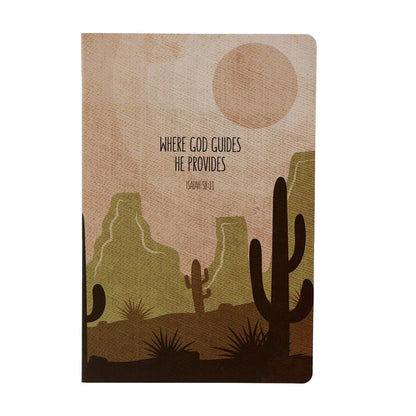 Kerusso Where God Guides He Provides Isaiah 58:11, Pink/Brown 8 x 5.5 Inches Paper/Hardboard Women's Notebook Journal