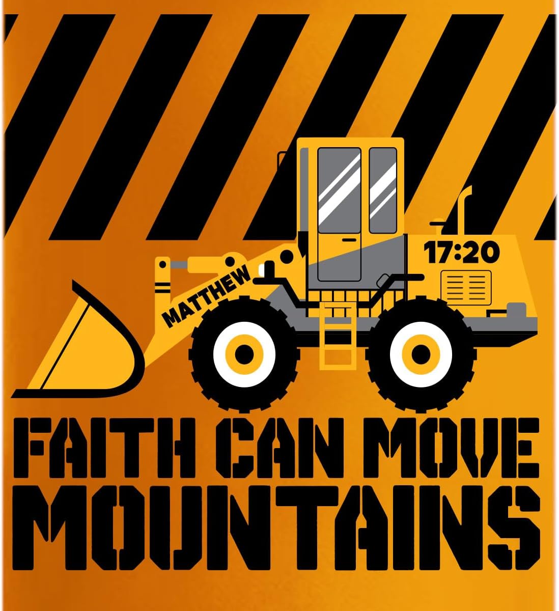 Kerusso Faith Can Move Mountains Matthew 17:20, Orange 12 Ounce Stainless Steel Travel Sports Tumbler With Built In Straw