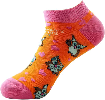 Kerusso Owl Always Love Jesus, 1 John 4:19, Multicolor One Size Fits Most Cotton Blend Everyday No-Show Socks, Multicolor, One size