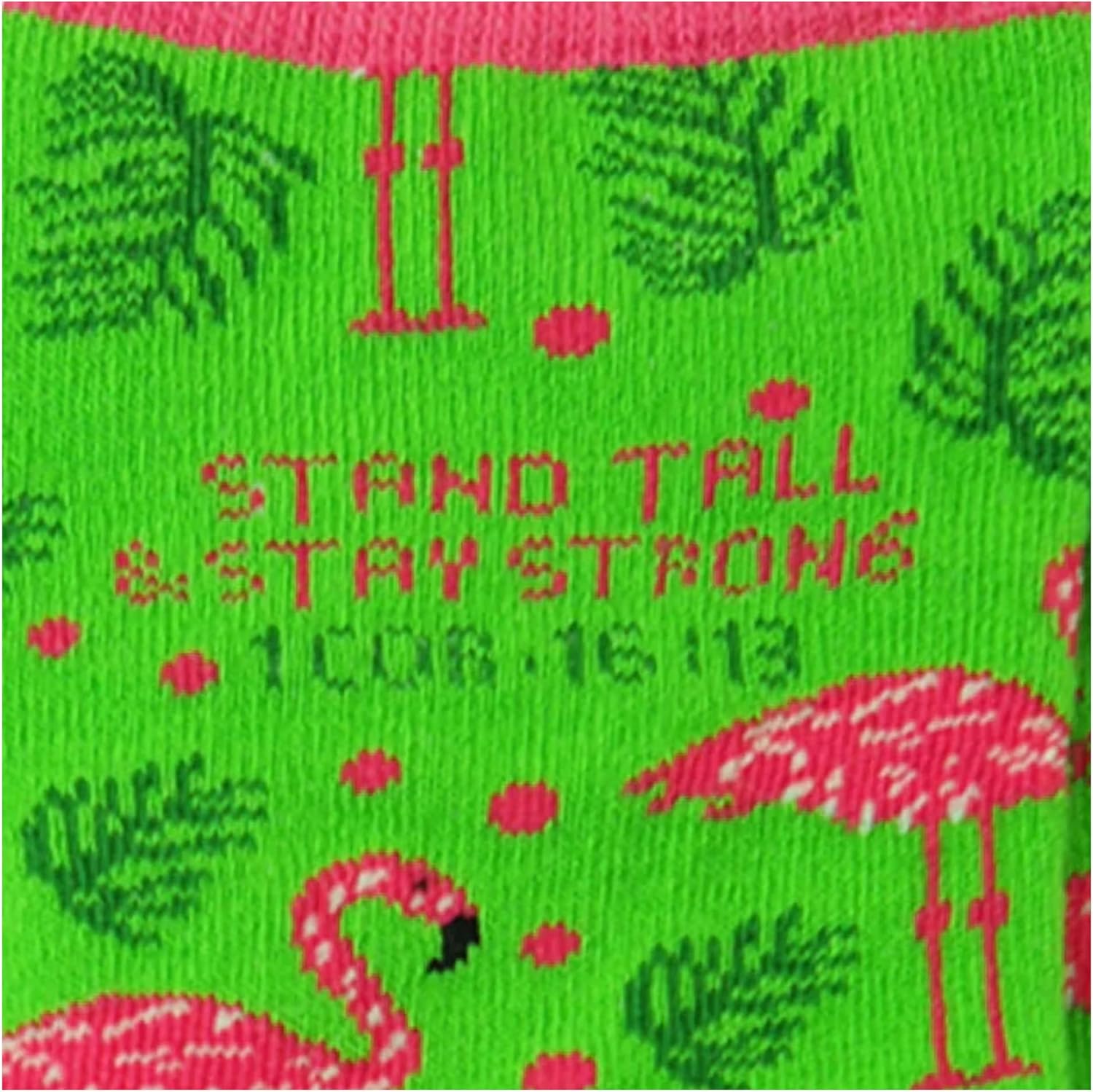 Kerusso Stand Tall & Stay Strong, 1 Cor 16:13, Multicolor One Size Fits Most Cotton Blend Everyday Crew Socks, Multicolor, One Size