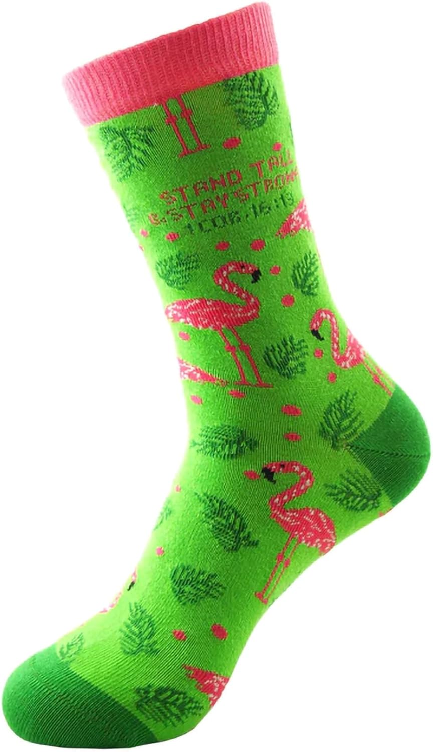 Kerusso Stand Tall & Stay Strong, 1 Cor 16:13, Multicolor One Size Fits Most Cotton Blend Everyday Crew Socks, Multicolor, One Size