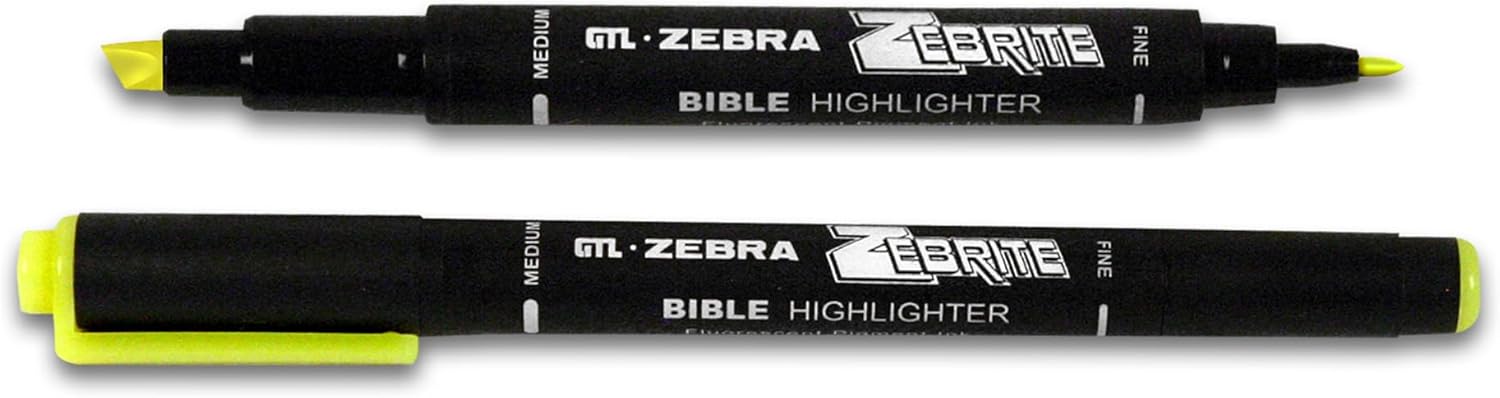 Accu-Gel, Zebrite, Pigma Micron & Bible Dry - No Bleed Variety Highlighting and Underlining Pack (Set of 5