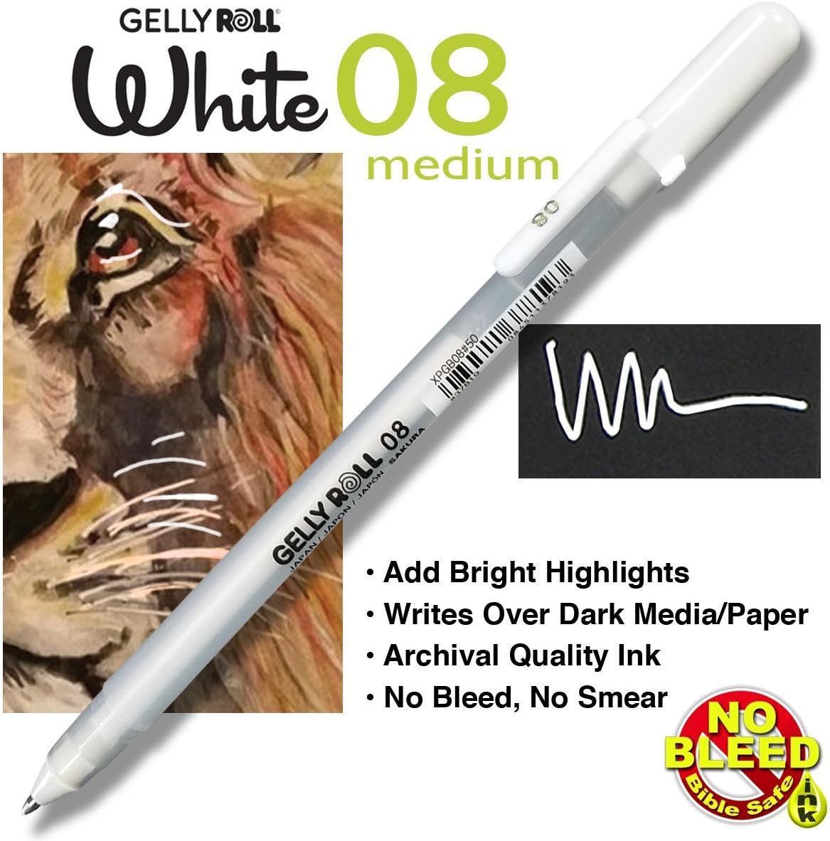 GTL Pigma Micron Favorites Black Pens 5 Piece Bible Study Set - Ultra Fine to Medium Point plus White Gelly Roll Pen and Bookmark