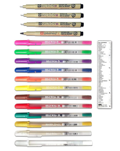 Bible Journaling 17 Piece Set - Micron/GellyRoll