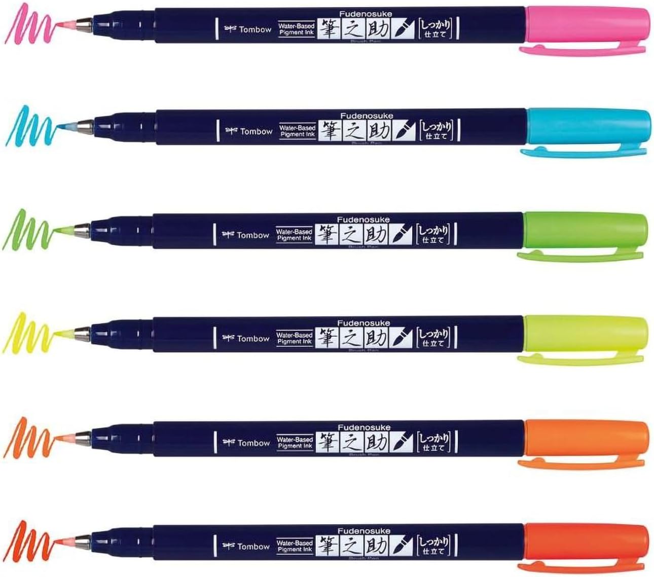 G.T. Luscombe Company, Inc. Tom Bow Bible Study High-Liner, Flexible Hard Tip, Brush Pens in Assorted Neon Pink, Blue, Green, Yellow, Orange, Red Colors for Underlining and Precise Marking