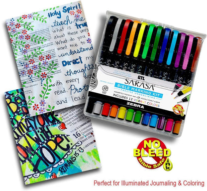 Zebra Sarasa Bible Marking Kit (12 Colours)